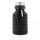 Sticla de apa sport, 550 ml, fara scurgeri, 24.3xø7.1 cm, Everestus, 20SEP0265, Silicon, Aluminiu, Negru