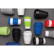   Cana de cafea 350 ml, capac insurubabil, Everestus, 20IAN362, Polipropilena, Silicon, Albastru