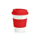 Cana de cafea 350 ml, ecologica, Everestus, EA, pla, silicon, rosu