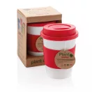 Cana de cafea 350 ml, ecologica, Everestus, EA, pla, silicon, rosu