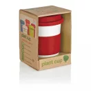Cana de cafea 350 ml, ecologica, Everestus, EA, pla, silicon, rosu
