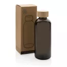 Sticla de apa sport, Everestus, 18SEP3023, 660 ml, 7.4x7.4x20.6x Ø7.4 cm, Rpet, Bambus, Negru