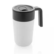   Cana de voiaj, Everestus, 18SEP3121, 480 ml, 12.8x8.8x15.2x Ø8.8 cm, Polipropilena, Otel, Alb