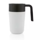 Cana de voiaj, Everestus, 18SEP3121, 480 ml, 12.8x8.8x15.2x Ø8.8 cm, Polipropilena, Otel, Alb
