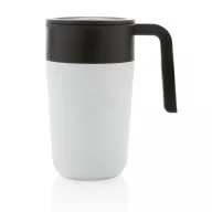   Cana de voiaj, Everestus, 18SEP3121, 480 ml, 12.8x8.8x15.2x Ø8.8 cm, Polipropilena, Otel, Alb