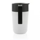 Cana de voiaj, Everestus, 18SEP3121, 480 ml, 12.8x8.8x15.2x Ø8.8 cm, Polipropilena, Otel, Alb