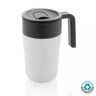  Cana de voiaj, Everestus, 18SEP3121, 480 ml, 12.8x8.8x15.2x Ø8.8 cm, Polipropilena, Otel, Alb