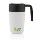 Cana de voiaj, Everestus, 18SEP3121, 480 ml, 12.8x8.8x15.2x Ø8.8 cm, Polipropilena, Otel, Alb