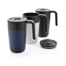 Cana de voiaj, Everestus, 18SEP3121, 480 ml, 12.8x8.8x15.2x Ø8.8 cm, Polipropilena, Otel, Alb
