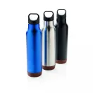 Termos 600 ml, fara scurgeri, cu baza din pluta, Everestus, JU074, otel inoxidabil, albastru