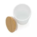 Cana de voiaj, Everestus, 42FEB231153, 300 ml, 12.6xØ8.2 cm, Polipropilena, Bambus, Alb