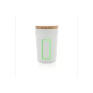   Cana de voiaj, Everestus, 42FEB231153, 300 ml, 12.6xØ8.2 cm, Polipropilena, Bambus, Alb