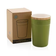   Cana de voiaj, Everestus, 42FEB231151, 300 ml, 12.6xØ8.2 cm, Polipropilena, Bambus, Verde
