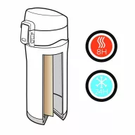   Cana termoizolanta 300 ml, fara scurgeri, perete dublu, Swiss Peak, EE, otel inoxidabil, negru