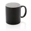 Cana clasica, Everestus, 21OCT0144, 350 ml, 8 x 8 x 9.5 x ø 8 cm, Ceramica, Negru