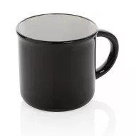   Cana vintage, Everestus, 21OCT0173, 280 ml, 8.6 x 7 x 8.2 x ø 8.6 cm, Ceramica, Negru