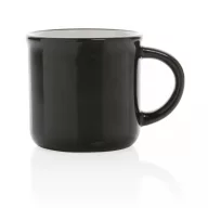   Cana vintage, Everestus, 21OCT0173, 280 ml, 8.6 x 7 x 8.2 x ø 8.6 cm, Ceramica, Negru