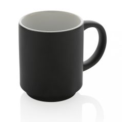   Cana, Everestus, 18SEP2599, 180 ml, 6.8x5.5x8x Ø6.8 cm, Ceramica, Negru