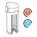Cana termos, Everestus, 42FEB232474, 300 ml, 19xØ6.5 cm, Otel, Alb