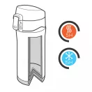 Cana termos, Everestus, 42FEB232472, 300 ml, 19xØ6.5 cm, Otel, Rosu
