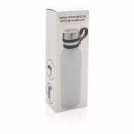   Termos 600 ml cu agatatoare, Everestus, 9IA19355, Otel inoxidabil, Silicon, Alb