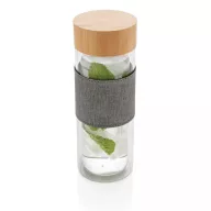   Sticla de apa cu infuzor, 360 ml, 20xø7.2 cm, Everestus, 20SEP0129, Sticla, Bambus, Transparent