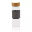 Sticla de apa cu infuzor, 360 ml, 20xø7.2 cm, Everestus, 20SEP0129, Sticla, Bambus, Transparent