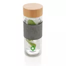 Sticla de apa cu infuzor, 360 ml, 20xø7.2 cm, Everestus, 20SEP0129, Sticla, Bambus, Transparent