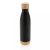 Sticla de apa sport, Everestus, 18SEP3090, 700 ml, 7x7x27x Ø7 cm, Otel, Bambus, Negru