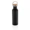 Sticla de apa, sport, Everestus, 2707256, Otel, Bambus, 700 ml, 7.1x7.1x24xø7.1 cm, Negru