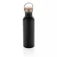 Sticla de apa, sport, Everestus, 2707256, Otel, Bambus, 700 ml, 7.1x7.1x24xø7.1 cm, Negru