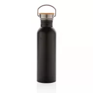   Sticla de apa, sport, Everestus, 2707256, Otel, Bambus, 700 ml, 7.1x7.1x24xø7.1 cm, Negru