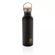   Sticla de apa, sport, Everestus, 2707256, Otel, Bambus, 700 ml, 7.1x7.1x24xø7.1 cm, Negru