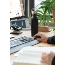 Sticla de apa, sport, Everestus, 2707256, Otel, Bambus, 700 ml, 7.1x7.1x24xø7.1 cm, Negru