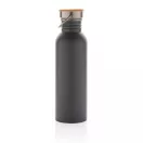 Sticla de apa, sport, Everestus, 2707259, Otel, Bambus, 700 ml, 7.1x7.1x24xø7.1 cm, Gri