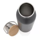 Sticla de apa, sport, Everestus, 2707259, Otel, Bambus, 700 ml, 7.1x7.1x24xø7.1 cm, Gri