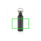 Sticla de apa, sport, Everestus, 2707259, Otel, Bambus, 700 ml, 7.1x7.1x24xø7.1 cm, Gri