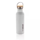 Sticla de apa, sport, Everestus, 2707260, Otel, Bambus, 700 ml, 7.1x7.1x24xø7.1 cm, Alb