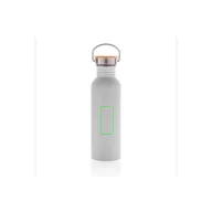   Sticla de apa, sport, Everestus, 2707260, Otel, Bambus, 700 ml, 7.1x7.1x24xø7.1 cm, Alb
