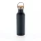 Sticla de apa, sport, Everestus, 2707257, Otel, Bambus, 700 ml, 7.1x7.1x24xø7.1 cm, Albastru