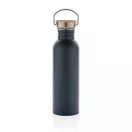 Sticla de apa, sport, Everestus, 2707257, Otel, Bambus, 700 ml, 7.1x7.1x24xø7.1 cm, Albastru