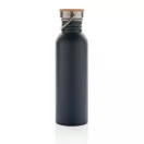 Sticla de apa, sport, Everestus, 2707257, Otel, Bambus, 700 ml, 7.1x7.1x24xø7.1 cm, Albastru