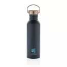 Sticla de apa, sport, Everestus, 2707257, Otel, Bambus, 700 ml, 7.1x7.1x24xø7.1 cm, Albastru