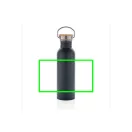 Sticla de apa, sport, Everestus, 2707257, Otel, Bambus, 700 ml, 7.1x7.1x24xø7.1 cm, Albastru