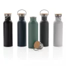 Sticla de apa, sport, Everestus, 2707258, Otel, Bambus, 700 ml, 7.1x7.1x24xø7.1 cm, Verde