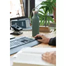 Sticla de apa, sport, Everestus, 2707258, Otel, Bambus, 700 ml, 7.1x7.1x24xø7.1 cm, Verde