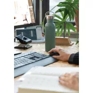   Sticla de apa, sport, Everestus, 2707258, Otel, Bambus, 700 ml, 7.1x7.1x24xø7.1 cm, Verde