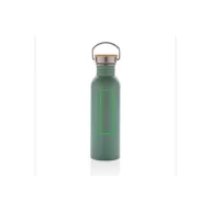   Sticla de apa, sport, Everestus, 2707258, Otel, Bambus, 700 ml, 7.1x7.1x24xø7.1 cm, Verde