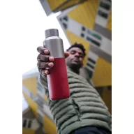   Sticla termos, 600 ml, 2502E16319, Everestus, 24.4 x ⌀7 cm, Otel, Rosu