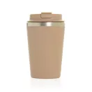 Cana de voiaj, Everestus, 2610E18482, 350 ml, 14.5xØ9 cm, Otel inoxidabil, Polipropilena, Bej Greige